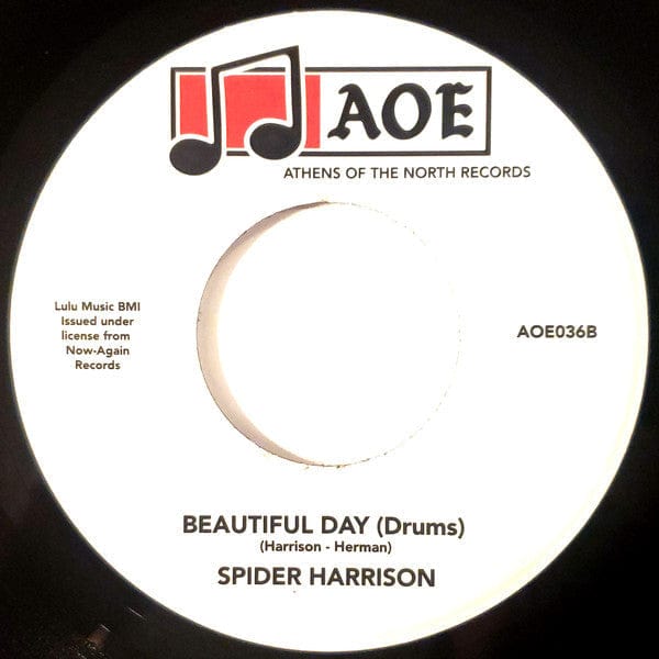 Spider Harrison – Beautiful Day (7", Athens Of The North, 2019) Back Cover