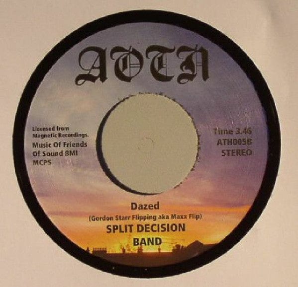 Split Decision Band – Watchin' Out / Dazed (7", Athens Of The North, 2014) Back Cover