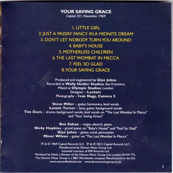 Steve Miller Band - Your Saving Grace (CD) Edsel Records CD 740155500634