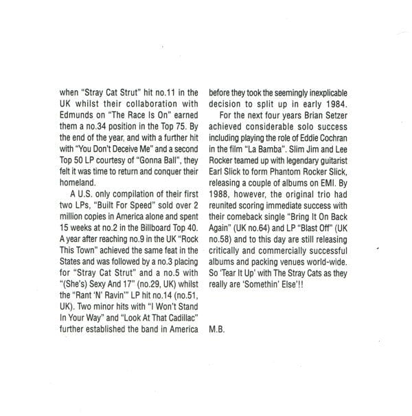 Stray Cats – Rock This Town - A Classic Live Collection (2xCD, Receiver Records Limited, 1994) Image 5