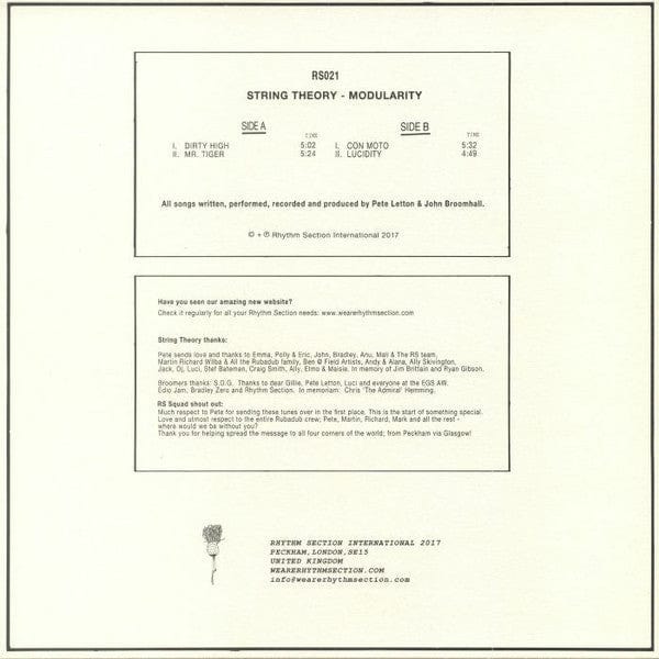 String Theory (8) - Modularity (12") Rhythm Section International