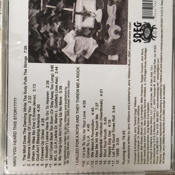 Swamp Dogg - The Excellent Sides of Swamp Dogg Vol 3 (CD) S.D.E.G. Records CD 722247195720