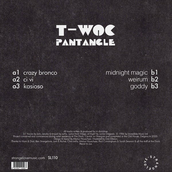 T-woc – Pantangle (LP, Strangelove Music, 2021) Back Cover