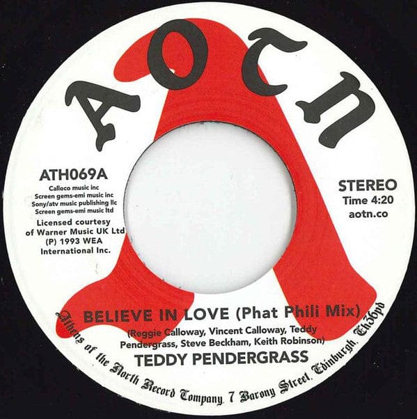 Teddy Pendergrass – Believe In Love (7", Athens Of The North, 2018) Front Cover