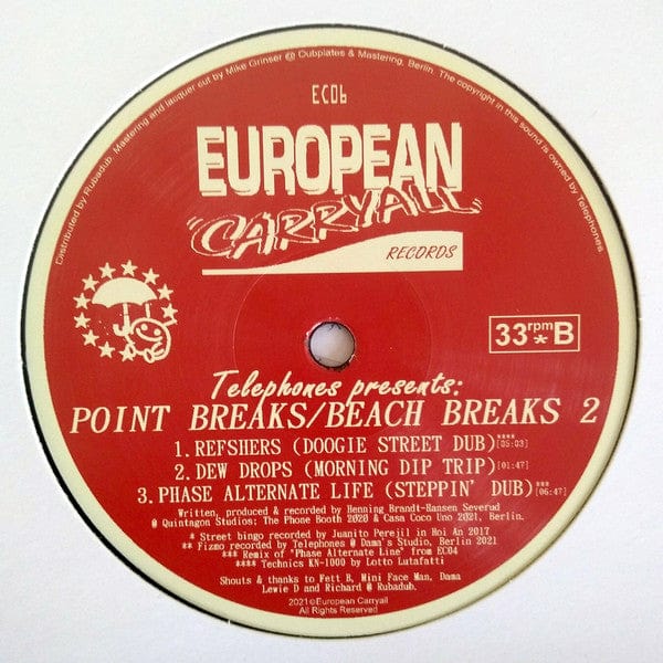 Telephones – Point Breaks / Beach Breaks 2 (12", European Carryall, 2021) Back Cover