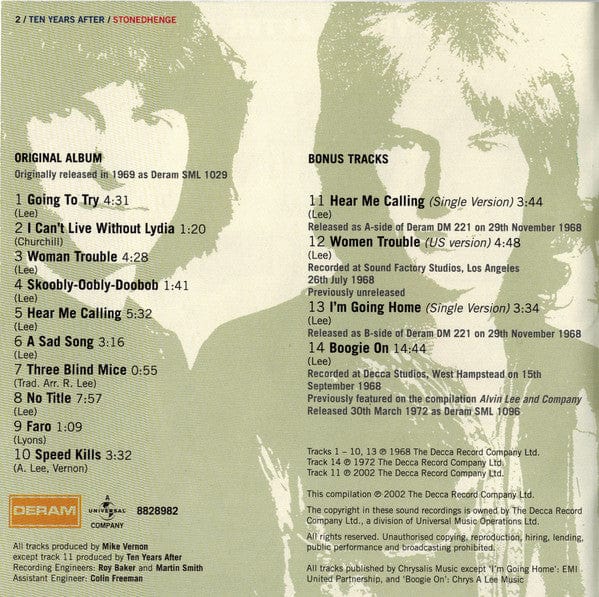 Ten Years After - Stonedhenge (CD) Deram CD 042288289821