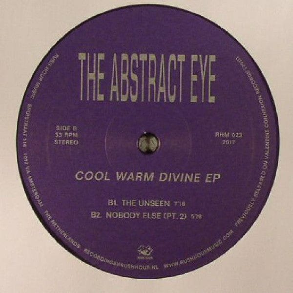 The Abstract Eye – Cool Warm Divine EP (12", Rush Hour, 2017) Back Cover