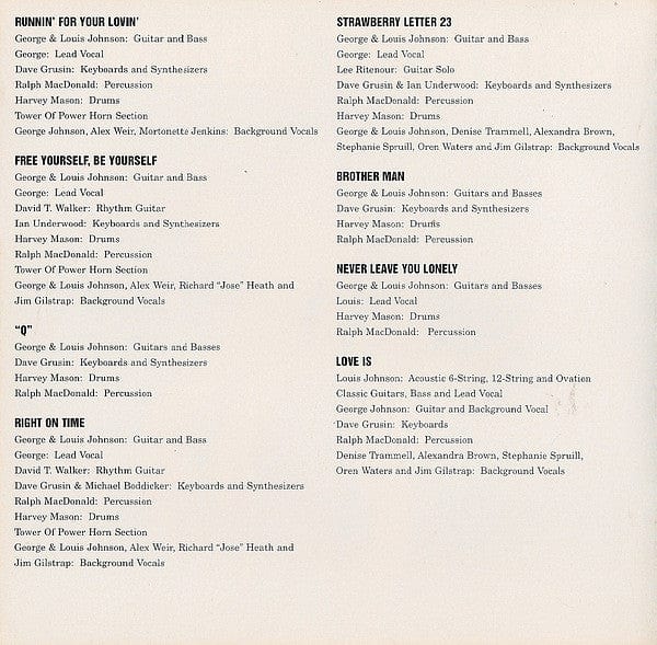 The Brothers Johnson – Right On Time (CD, A&M Records, 1996) Image 5