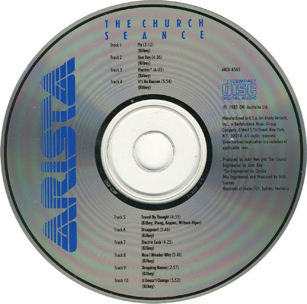 The Church – Seance (CD, Arista, 1988) Image 5