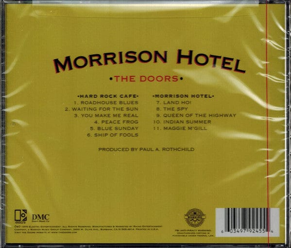The Doors – Morrison Hotel (CD, Elektra, 2013) Back Cover
