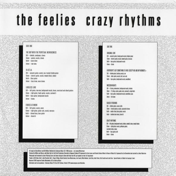 The Feelies – Crazy Rhythms (LP, 180g, Bar/None Records, 2009) Image 5