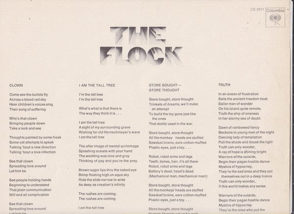 The Flock – The Flock (LP, Santa Maria Pressing, Columbia, 1969) Image 5