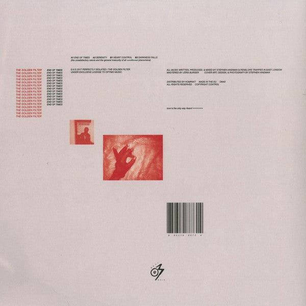 The Golden Filter – End Of Times (12", Optimo Music, 2017) Back Cover