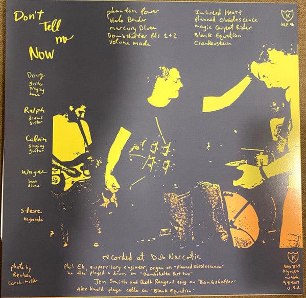 The Halo Benders – Don't Tell Me Now (LP, K, 2021) Back Cover