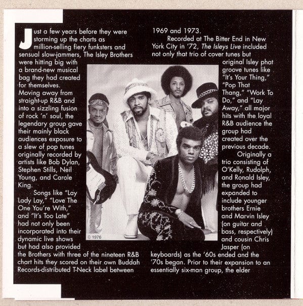 The Isleys* - The Isleys Live (CD) Rhino Records (2) CD 081227228422