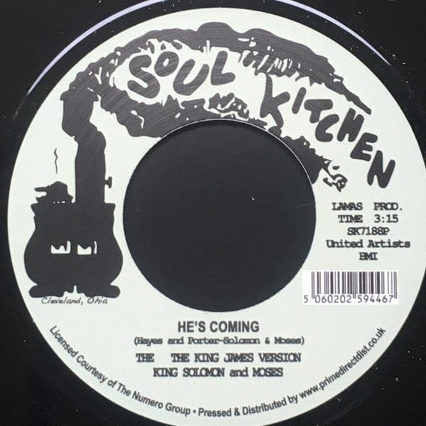 "The King James Version" Moses And King Solomon – He's Forever (Amen) / He's Coming (7", Soul Kitchen, 2020) Image 5