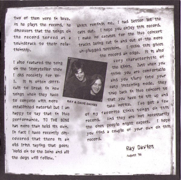 The Kinks - To The Bone (2xCD) Guardian Records,Konk CD 724383730322