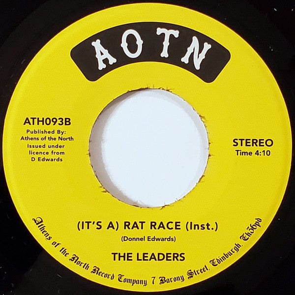 The Leaders – (It's A) Rat Race (Vocal) (7", Athens Of The North, 2020) Back Cover