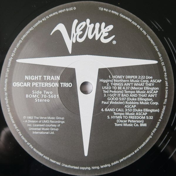 The Oscar Peterson Trio - Night Train (LP) Verve Records Vinyl