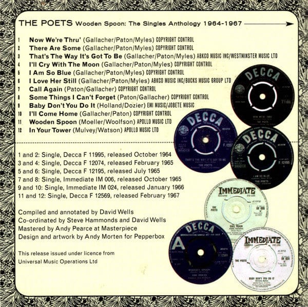The Poets – Wooden Spoon: The Singles Anthology 1964-1967 (CD, Grapefruit Records, 2011) Image 5