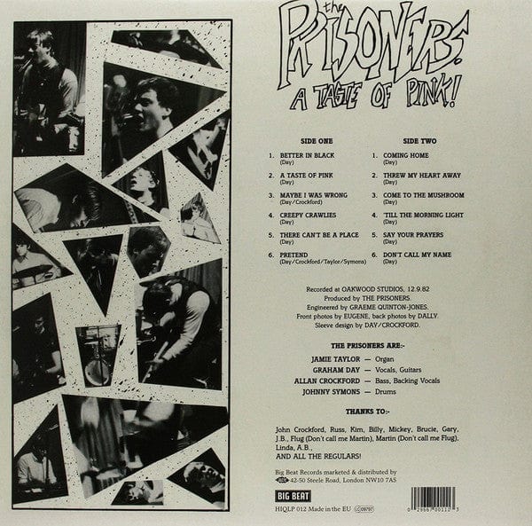 The Prisoners – A Taste Of Pink (LP, Pink, Big Beat Records, 2013) Back Cover