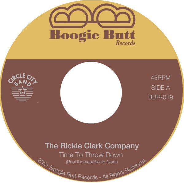 The Rickie Clark Company – Time To Throw Down (7", Boogie Butt, 2022) Front Cover