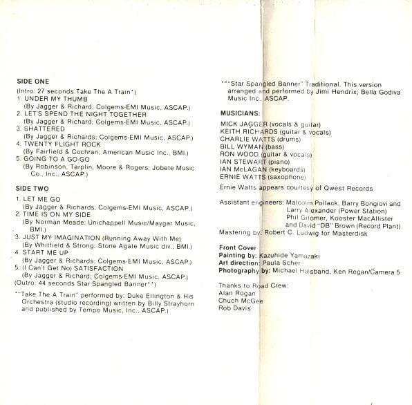 The Rolling Stones - Still Life (American Concert 1981) (Cassette) Rolling Stones Records Cassette none