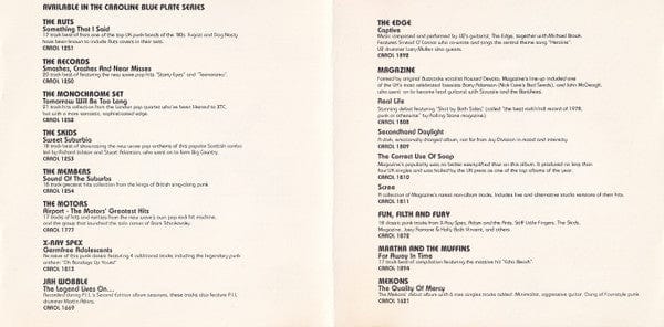 The Ruts - Something That I Said - The Best Of The Ruts (CD) Caroline Blue Plate CD 017046125123