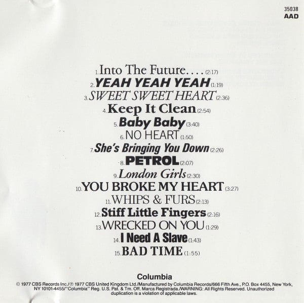 The Vibrators – Pure Mania (CD, Columbia, 1990) Image 5