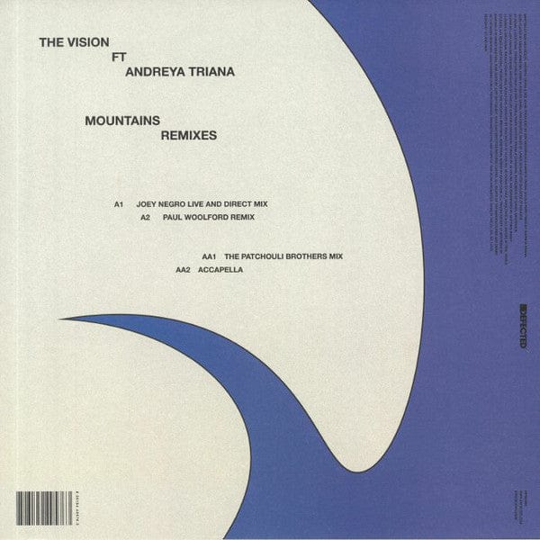 The Vision Andreya Triana – Mountains (Remixes) (12", Defected, 2020) Back Cover