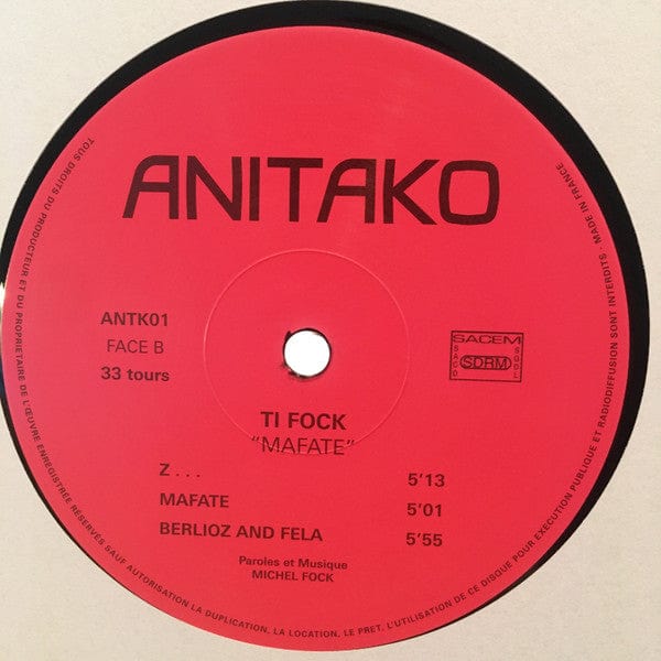 Ti-Fock* - Mafate (LP) Anitako Records,Kabay Reunion Island Vinyl