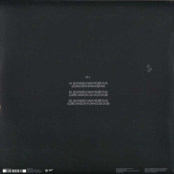 Tiga – Blondes Have More Fun PT. 1 (12", Turbo, 2016) Back Cover