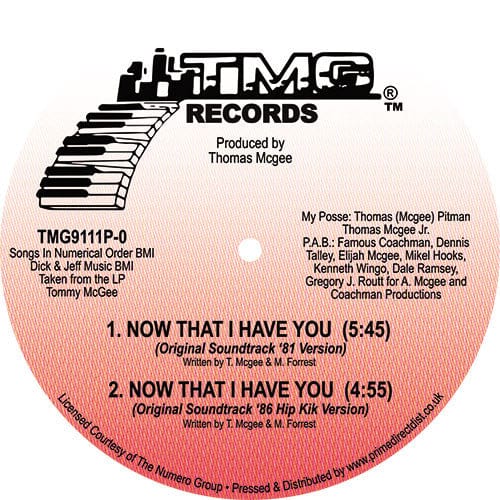 Tommy McGee – Now That I Have You (12", TMG Records, 2020) Front Cover