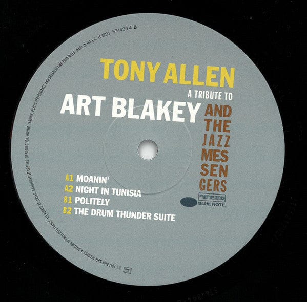Tony Allen – A Tribute To Art Blakey And The Jazz Messengers (10", Blue Note, 2017) Image 5