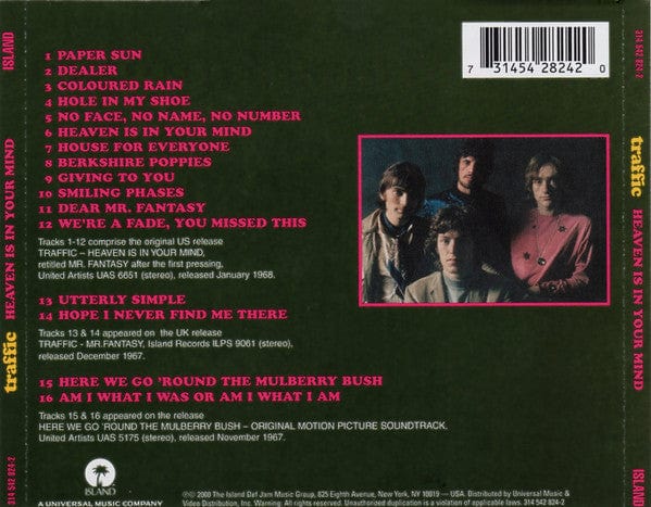 Traffic - Heaven Is In Your Mind (CD) Island Records CD 731454282420