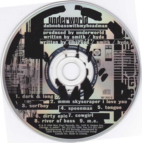 Underworld - Dubnobasswithmyheadman (CD) Wax Trax! Records,TVT Records CD 016581721722