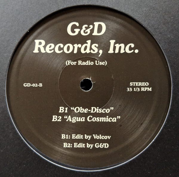 G&D – G&D Edit 2 (12", G&D Records, Inc., 2018) Back Cover