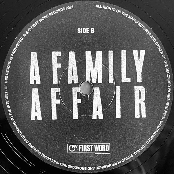 Various – A Family Affair (12", First Word Records, 2021) Back Cover