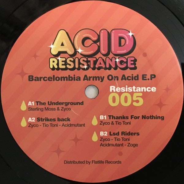 Various – Barcelombia Army On Acid E.P. (12", Acid Resistance Records, 2020) Back Cover