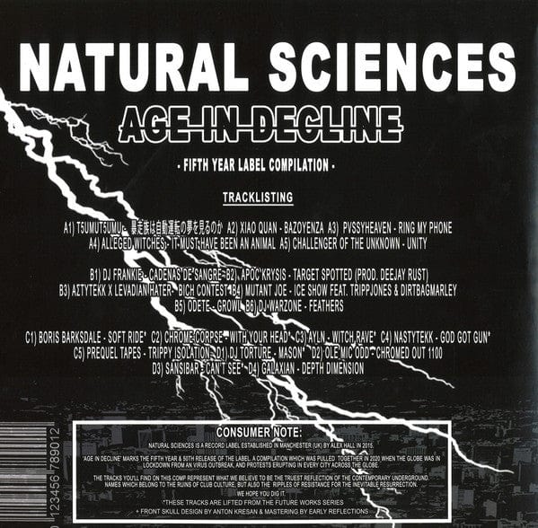 Various – Age In Decline (2xLP, Natural Sciences, 2020) Back Cover