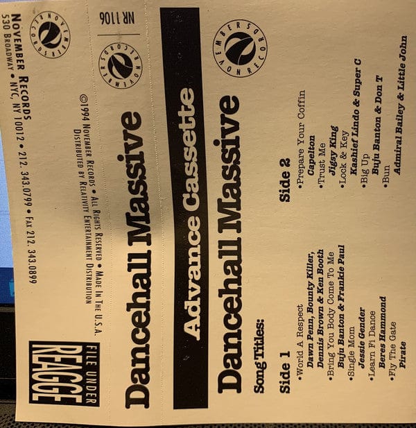 Various - Dancehall Massive on November Records at Further Records