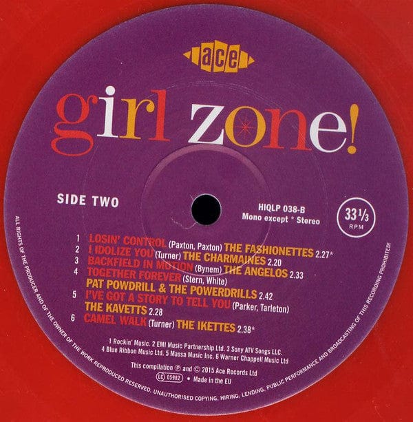 Various – Girl Zone! (LP, Red vinyl, Ace Records Ltd., 2015) Image 4