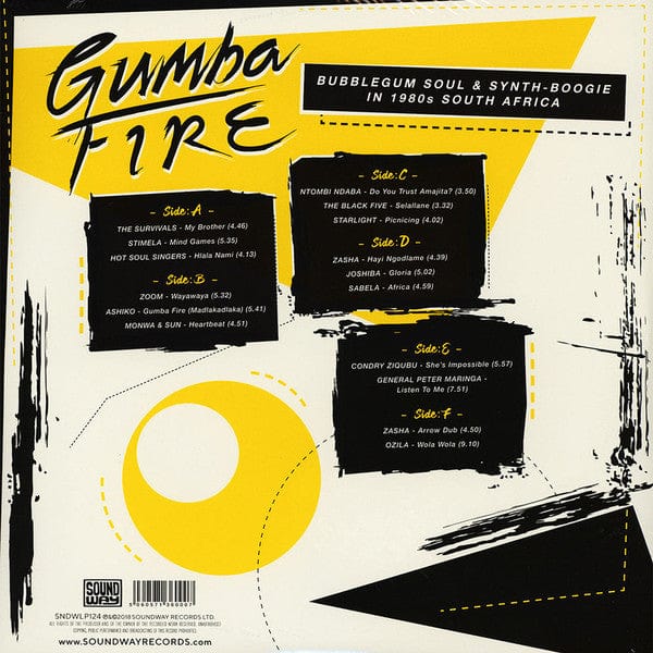 Various – Gumba Fire (Bubblegum Soul & Synth-Boogie In 1980s South Africa) (3x12", Soundway, 2018) Back Cover