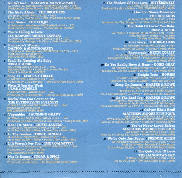 Various - In The Garden: The White Whale Story - Phantom Jukebox Vol.1 (CD) Rev-Ola CD 5013929434424