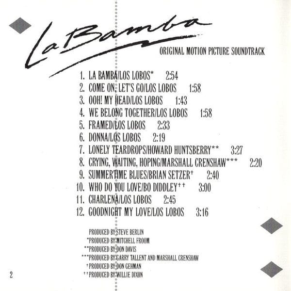 Various - La Bamba (Original Motion Picture Soundtrack) (CD) Slash,Warner Bros. Records CD 075992560528
