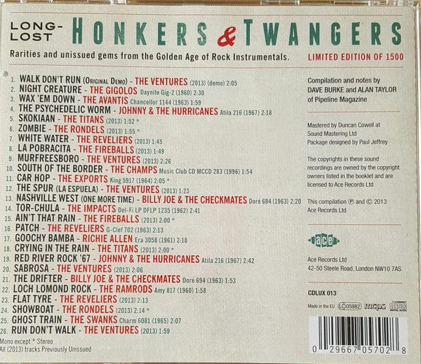 Various - Long-Lost Honkers & Twangers (CD) Ace CD 0029667057028