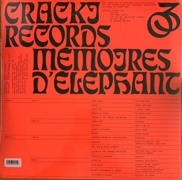 Various – Memoires D'Elephant #03 (2xLP, Cracki Records, 2020) Back Cover