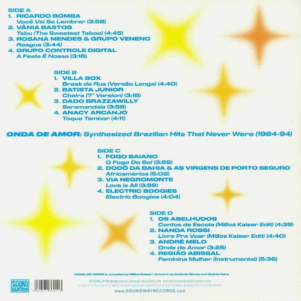Various – Onda De Amor (Synthesized Brazilian Hits That Never Were 1984-94) (2xLP, Soundway, 2018) Back Cover