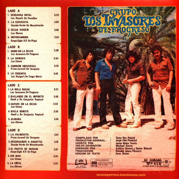 Various – Perú Selvático - Sonic Expedition Into The Peruvian Amazon 1972-1986 (2xLP, Gatefold, Analog Africa, 2022) Back Cover