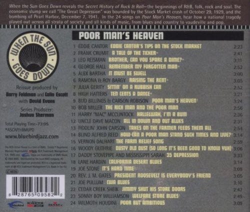 Various – Poor Man's Heaven (CD, Bluebird, 2003) Back Cover
